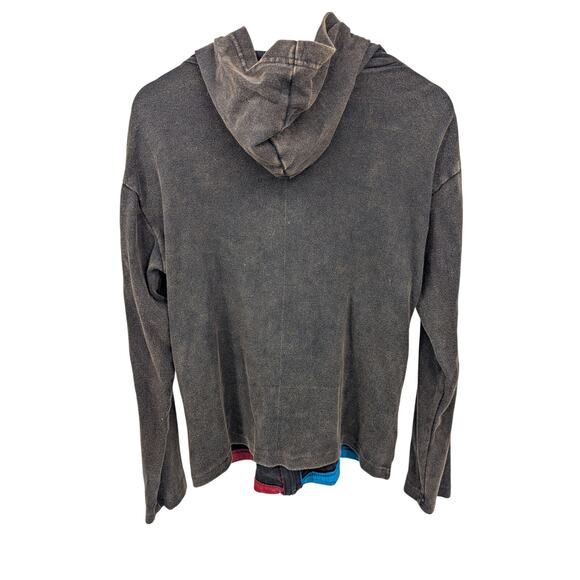 Artsy XL Patchwork Design 100% Cotton Hoodie Floral Detail Boho Hippie Festival - Picture 5 of 5